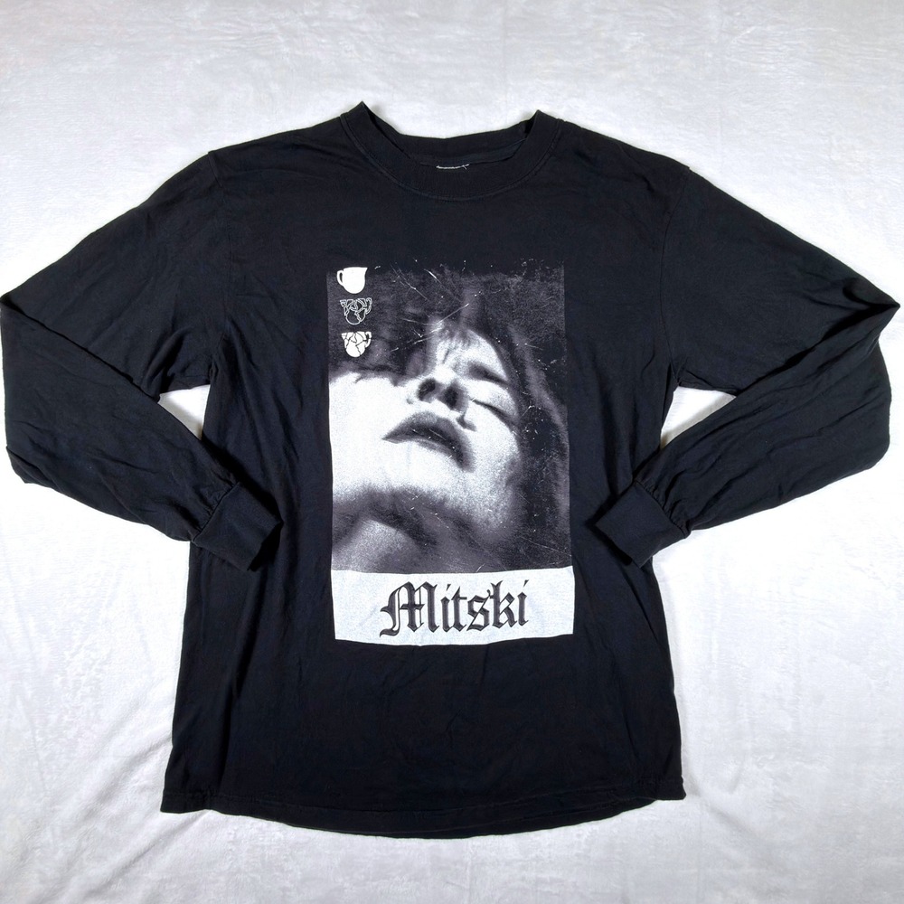 Mitski Long Sleeve Graphic T-Shirt Black Cotton Indie Rock Band Tee Mens Medium